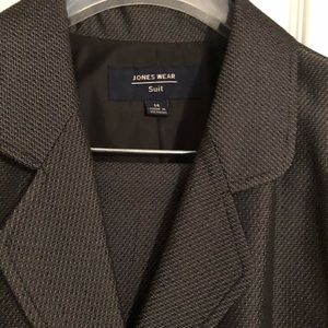 Charcoal gray pants suit